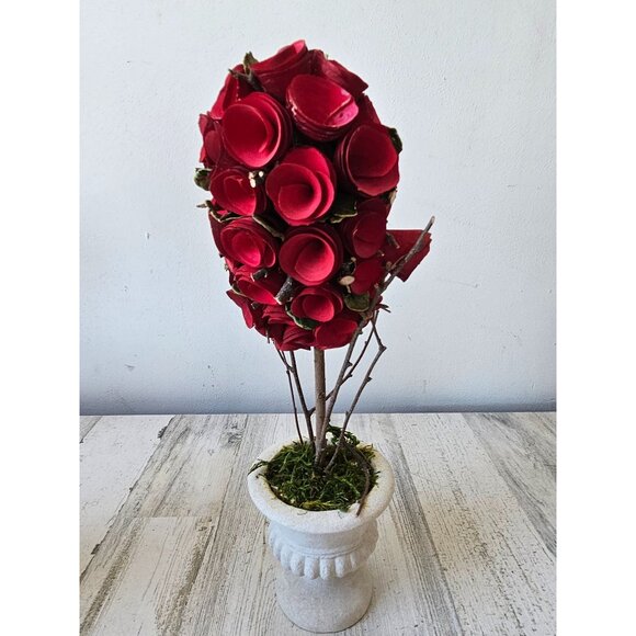 Pier 1 curl wood Bark heart face Valentine statue figurine unique Bush - Picture 3 of 9